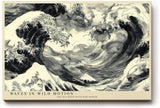 Paul Sinus Wandbild 120x80cm Kraftvolle Wellen Abstrakte Meereskunst LeinWandbild 120x80cm Japanische Wellen Wanddekoration