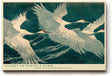 Paul Sinus Wandbild 120x80cm Kraniche Voegel modern blau weiss asiatische Kunst Kunstdruck grosses Kunstbild elegante Wanddekoration fuer Wohnzimmer Büro Flur