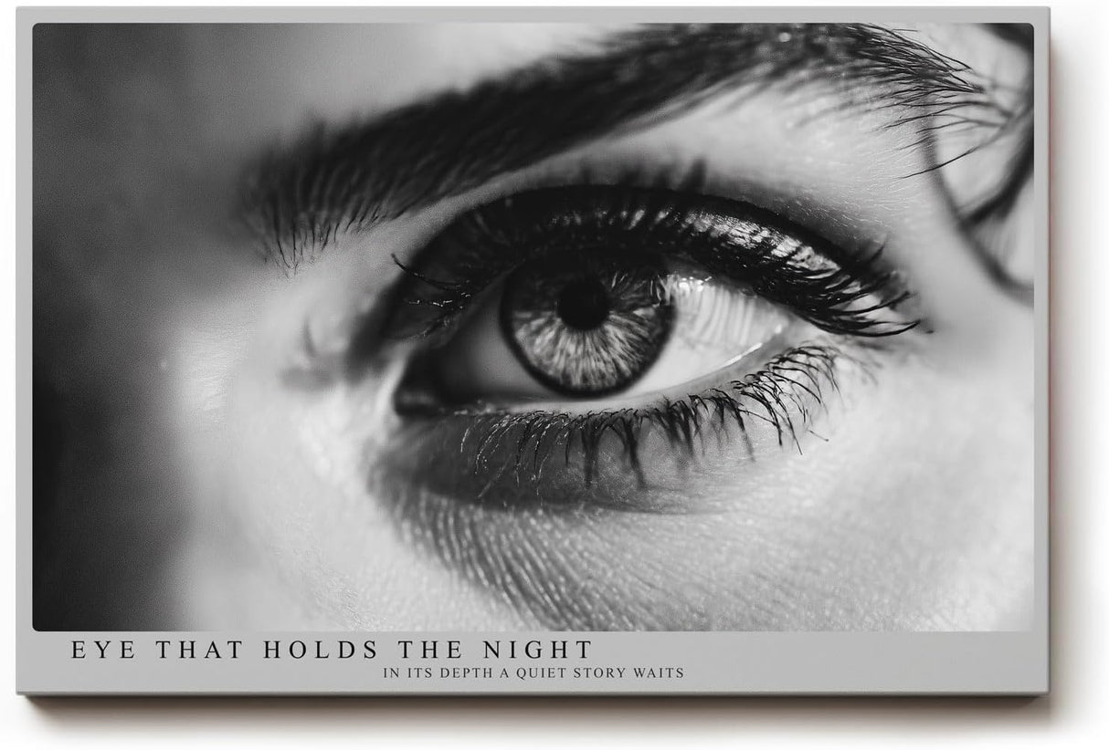 Paul Sinus Wandbild 120x80cm Künstlerische Schwarz Weiß Augen Fotografie Ausdrucksstarkes Blick Motiv Moderne Wanddekoration