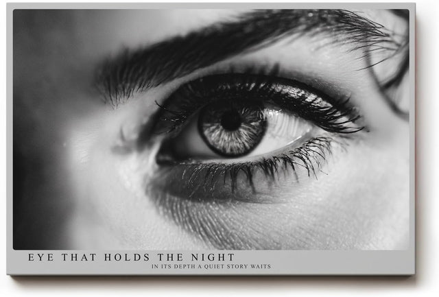 Paul Sinus Wandbild 120x80cm Künstlerische Schwarz Weiß Augen Fotografie Ausdrucksstarkes Blick Motiv Moderne Wanddekoration