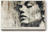 Paul Sinus Wandbild 120x80cm Künstlerisches Frauenportrait in Grau und Beige Moderne Urban Art für Wohnzimmer Schlafzimmer Büro