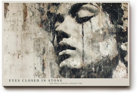 Paul Sinus Wandbild 120x80cm Künstlerisches Frauenportrait in Grau und Beige Moderne Urban Art für Wohnzimmer Schlafzimmer Büro