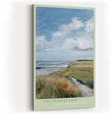 Paul Sinus Wandbild in 40x60cm Küstenweg mit Blick aufs Meer – impressionistisches Landschaftsgemälde für naturnahe Wohnakzente