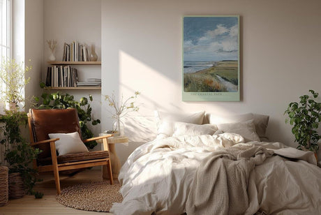 Paul Sinus Wandbild in 40x60cm Küstenweg mit Blick aufs Meer – impressionistisches Landschaftsgemälde für naturnahe Wohnakzente