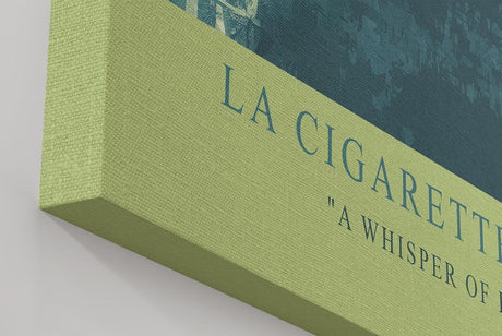 Paul Sinus Wandbild in 40x60cm La Cigarette – elegante Frau im Retro-Stil mit Zigarette, künstlerisches Porträt in Grüntönen