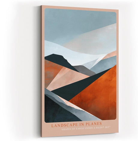 Paul Sinus Wandbild in 40x60cm Landscape in Planes – Abstrakte Landschaft in erdigen und kühlen Tönen für moderne Raumgestaltung