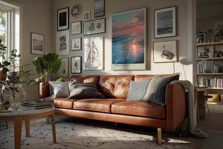 Paul Sinus Wandbild in 40x60cm Letztes Licht am Meer mit leuchtendem Sonnenuntergang und sanftem Wellenspiel