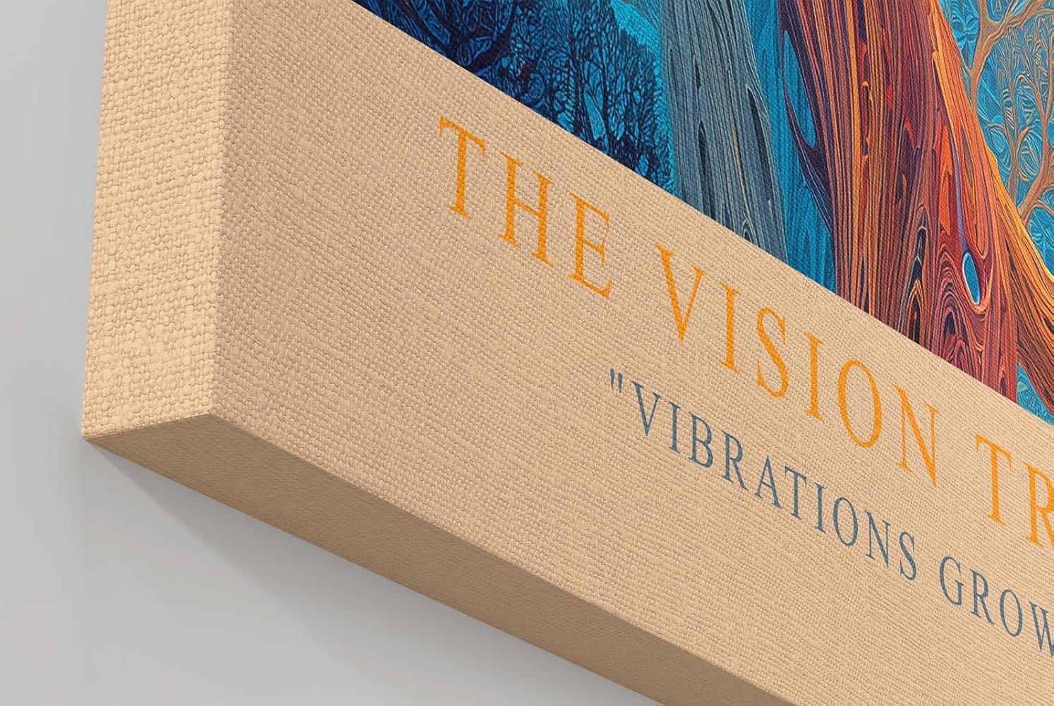 Paul Sinus Wandbild in 40x60cm Leuchtender Baum in Blauund Goldtönen – surrealistisches Kunstwerk mit Vogel im Geäst