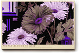 Paul Sinus Wandbild 120x80cm Lila Blumen moderne florale Illustration mit geometrischen Formen Wanddekoration