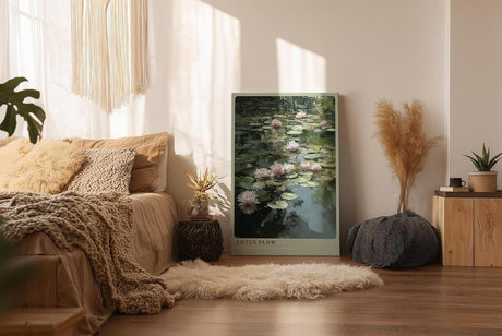 Paul Sinus Wandbild in 40x60cm Lotus Flow Rosa Lotusblüten auf ruhigem Wasser