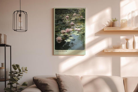 Paul Sinus Wandbild in 40x60cm Lotus Flow Rosa Lotusblüten auf ruhigem Wasser