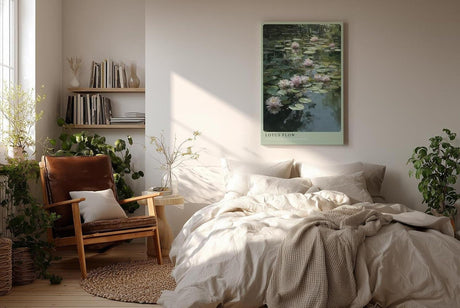 Paul Sinus Wandbild in 40x60cm Lotus Flow Rosa Lotusblüten auf ruhigem Wasser