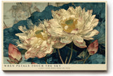 Paul Sinus Wandbild 120x80cm Lotusblumen Teich Asiatische Naturkunst Elegante Botanische Komposition