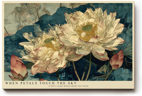 Paul Sinus Wandbild 120x80cm Lotusblumen Teich Asiatische Naturkunst Elegante Botanische Komposition