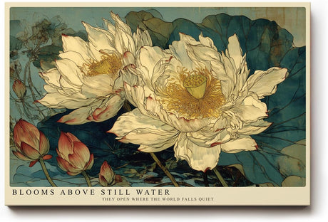 Paul Sinus Wandbild 120x80cm Lotusblumen Wasserpflanzen Asiatische Naturkunst Elegante Florale Komposition