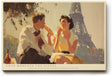 Paul Sinus Wandbild 120x80cm Love Beneath the Eiffel romantische Paris Szene mit Paar und Eiffelturm Kunst Poster für Wohnzimmer Schlafzimmer