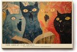 Paul Sinus Wandbild 120x80cm Lustige Katzen Oper Illustration Bunte Katzen Kunst fuer Wohnzimmer Kinderzimmer und kreative Wohnräume