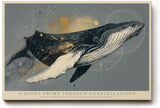 Paul Sinus Wandbild 120x80cm Majestaetischer Wal mit kosmischen Elementen moderne maritime Kunst