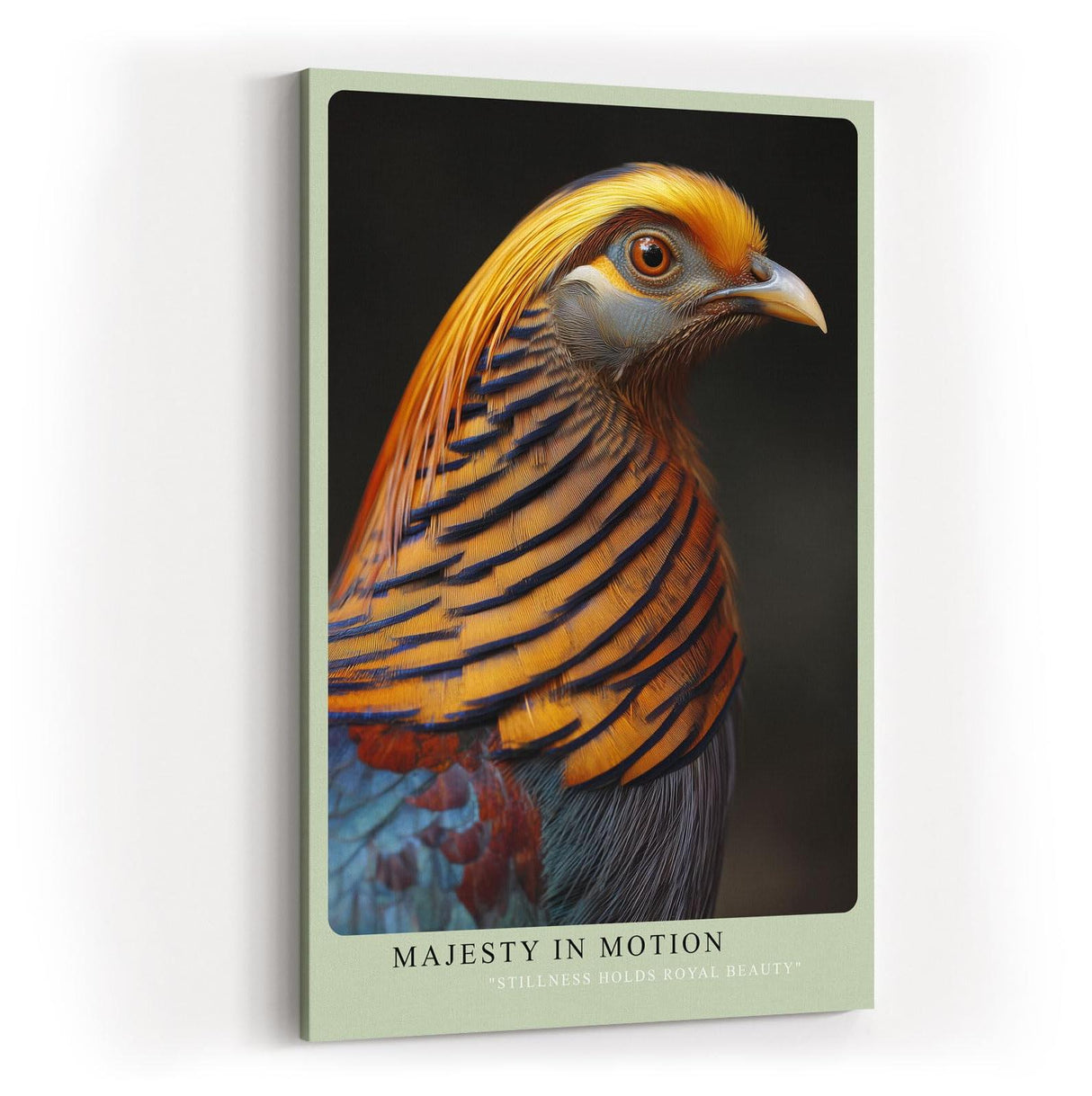 Paul Sinus Wandbild in 40x60cm Majesty in Motion – majestätisches Vogelporträt in warmen Orangeund Blautönen für edle Raumgestaltung