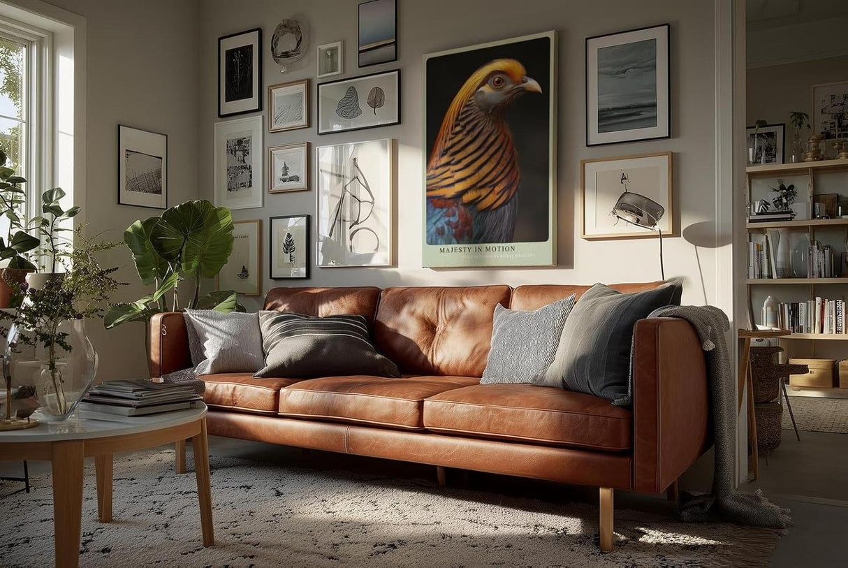 Paul Sinus Wandbild in 40x60cm Majesty in Motion – majestätisches Vogelporträt in warmen Orangeund Blautönen für edle Raumgestaltung