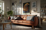 Paul Sinus Wandbild in 40x60cm Majesty in Motion – majestätisches Vogelporträt in warmen Orangeund Blautönen für edle Raumgestaltung