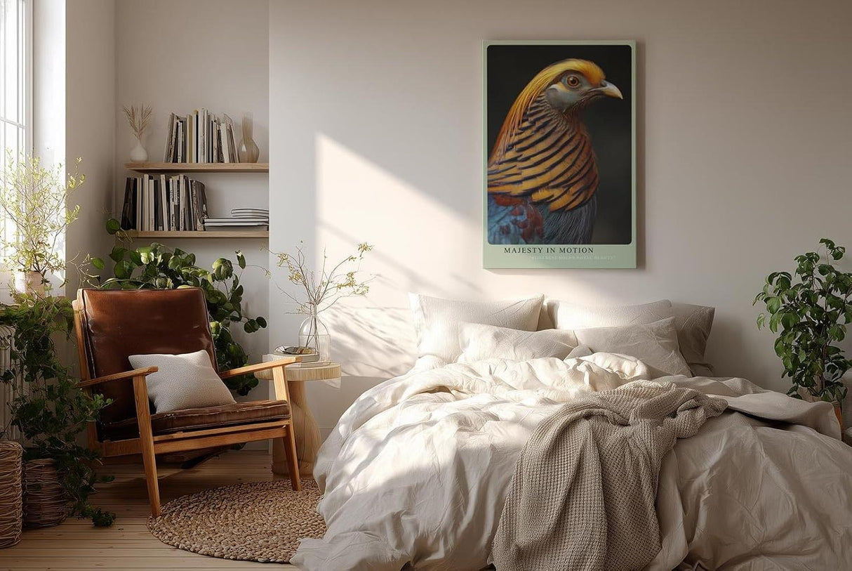 Paul Sinus Wandbild in 40x60cm Majesty in Motion – majestätisches Vogelporträt in warmen Orangeund Blautönen für edle Raumgestaltung