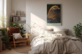 Paul Sinus Wandbild in 40x60cm Majesty in Motion – majestätisches Vogelporträt in warmen Orangeund Blautönen für edle Raumgestaltung