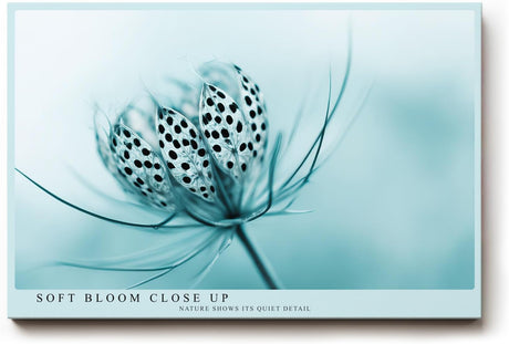 Paul Sinus Wandbild 120x80cm Makro Blume zarte Naturstruktur blau türkis minimalistische Naturfotografie ruhige botanische Kunst moderne