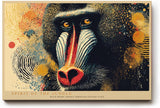 Paul Sinus Wandbild 120x80cm Mandrill Affe farbenfrohe Tierkunst exotisches Tierportraet moderne Dschungel Kunst stilvolle Wanddekoration fuer Wohnzimmer Büro