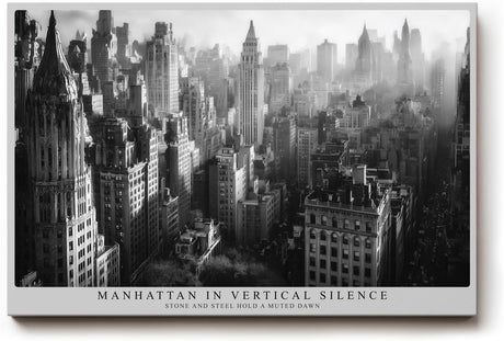 Paul Sinus Wandbild 120x80cm Manhattan Skyline Schwarz Weiss Stadt Architektur Fotokunst