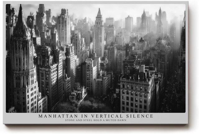 Paul Sinus Wandbild 120x80cm Manhattan Skyline Schwarz Weiss Stadt Architektur Fotokunst