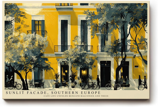 Paul Sinus Wandbild 120x80cm Mediterrane Hausfassade in Gelb Europaeische Stadt Architektur