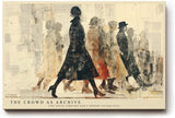 Paul Sinus Wandbild 120x80cm Menschen Silhouetten Stadt Szene Moderne Collage Kunstmotiv mit urbaner Bewegung