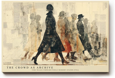 Paul Sinus Wandbild 120x80cm Menschen Silhouetten Stadt Szene Moderne Collage Kunstmotiv mit urbaner Bewegung