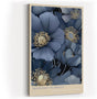 Paul Sinus Wandbild in 40x60cm Midnight Florals Dunkelblaue Blüten Illustration mit Goldakzenten