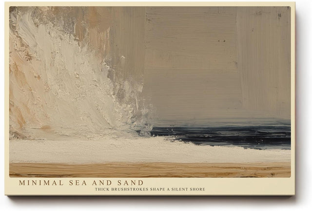 Paul Sinus Wandbild 120x80cm Minimal Sea and Sand Abstrakte Kueste Minimalistische Strand Kunst in Beige und Blau fuer Wohnzimmer Schlafzimmer und Büro