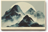 Paul Sinus Wandbild 120x80cm Mist over Silent Peaks Nebel Berge Landschaft Minimalistische Natur Kunst fuer Wohnzimmer Schlafzimmer und Büro