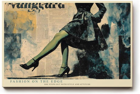 Paul Sinus Wandbild 120x80cm Mode Collage Beine High Heels LeinWandbild 120x80cm Fashion Kunst Wanddekoration