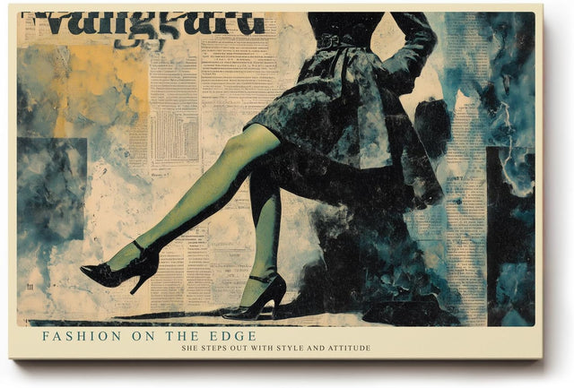 Paul Sinus Wandbild 120x80cm Mode Collage Beine High Heels LeinWandbild 120x80cm Fashion Kunst Wanddekoration
