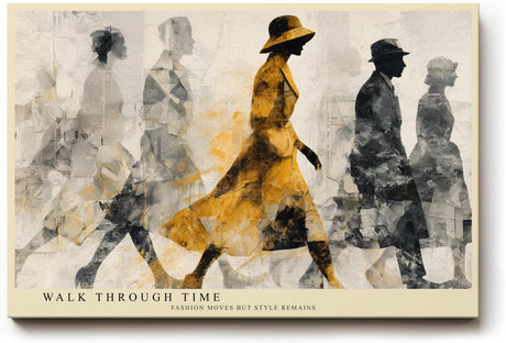 Paul Sinus Wandbild 120x80cm Mode Silhouetten Moderne Collage LeinWandbild 120x80cm Stilvolle Figuren Wanddekoration