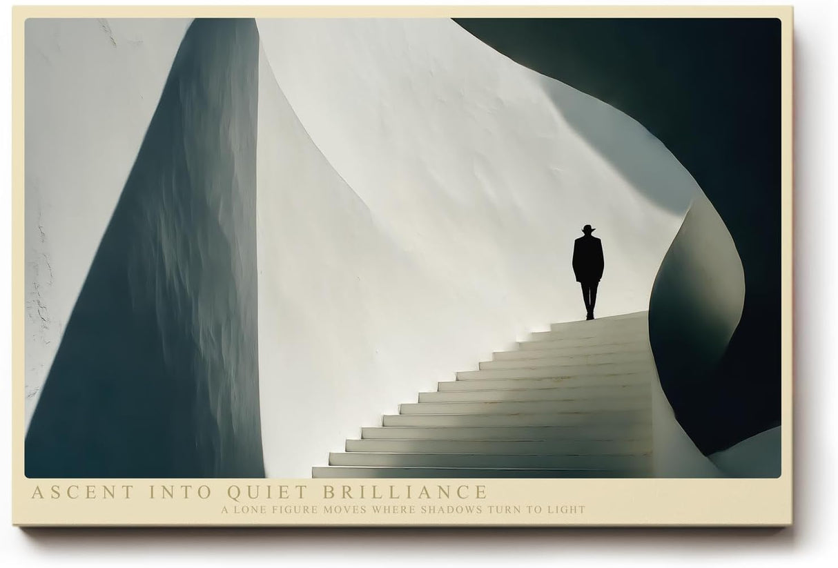 Paul Sinus Wandbild 120x80cm Moderne Architektur Treppe mit Silhouette minimalistisches Designmotiv