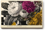 Paul Sinus Wandbild 120x80cm Moderne Blumen Stillleben Kunst LeinWandbild 120x80cm Florale Collage Wanddekoration