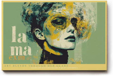 Paul Sinus Wandbild 120x80cm Modernes Frauenportraet mit abstrakten Farben kuenstlerische Pop Art Illustration