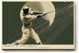 Paul Sinus Wandbild 120x80cm Moment of Pure Impact Baseball Sport Kunst Illustration dynamisches Poster für Wohnzimmer Büro Studio