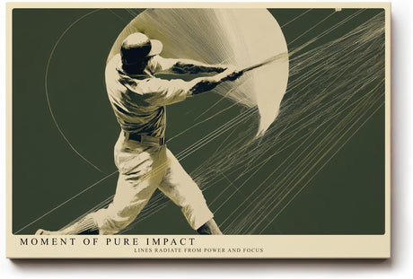 Paul Sinus Wandbild 120x80cm Moment of Pure Impact Baseball Sport Kunst Illustration dynamisches Poster für Wohnzimmer Büro Studio