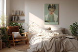 Paul Sinus Wandbild in 40x60cm Moment of Stillness – Zartes Porträt einer jungen Frau, vertieft in ein Buch, lichtdurchflutete moderne Bilder mit sanften Farbnuancen, harmonisch und inspirierend
