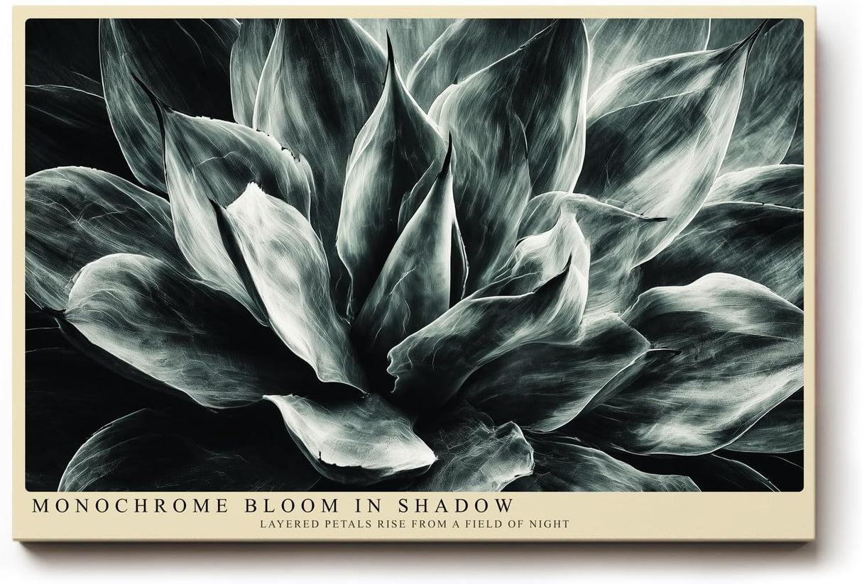 Paul Sinus Wandbild 120x80cm Monochrome Blume botanische Kunst Schwarz Weiss moderne Pflanzen Wanddekoration Wohnzimmer Schlafzimmer