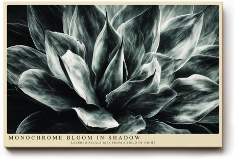 Paul Sinus Wandbild 120x80cm Monochrome Blume botanische Kunst Schwarz Weiss moderne Pflanzen Wanddekoration Wohnzimmer Schlafzimmer