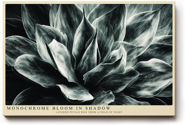 Paul Sinus Wandbild 120x80cm Monochrome Blume botanische Kunst Schwarz Weiss moderne Pflanzen Wanddekoration Wohnzimmer Schlafzimmer