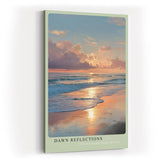Paul Sinus Wandbild in 40x60cm Morgenstimmung am Meer mit sanften Wellen und goldenen Lichtreflexen im Wasser